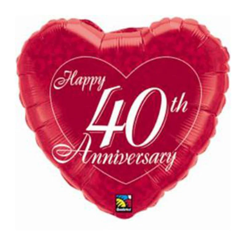 Happy 40th Anniversary Foil Balloon, 18 Inches