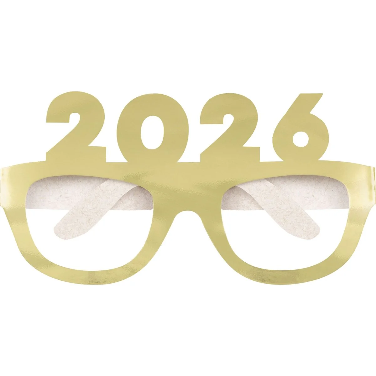 2026 New Year Paper Party Glasses, Gold and Silver, 4 Count