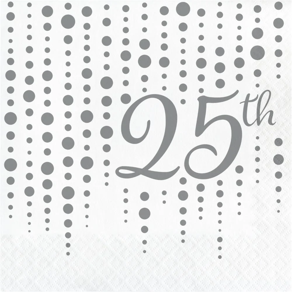 25th Anniversary lunch napkins, 16 per package