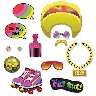 70's Disco Photo Booth Props, 13 per Package
