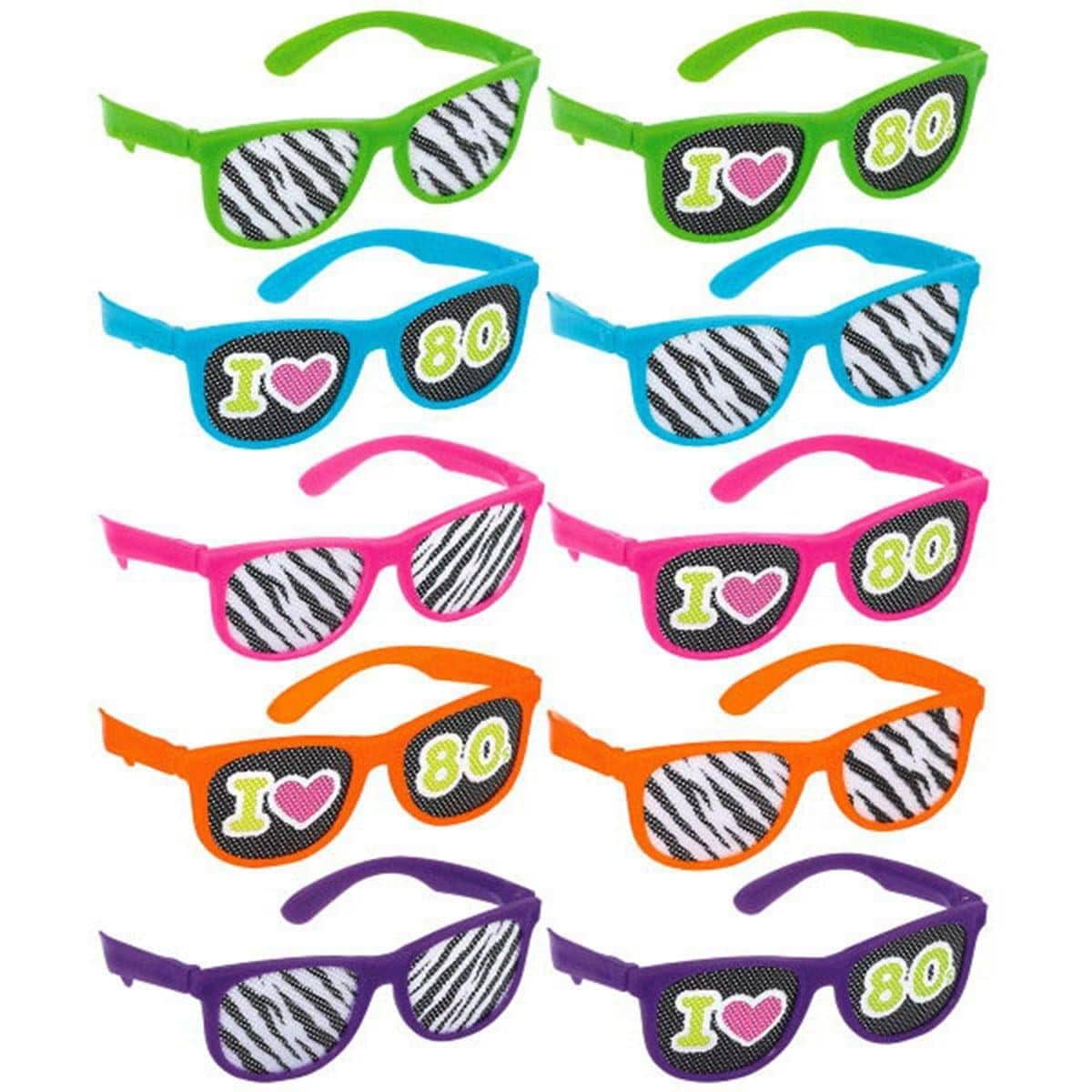 80's glasses, 10 per package