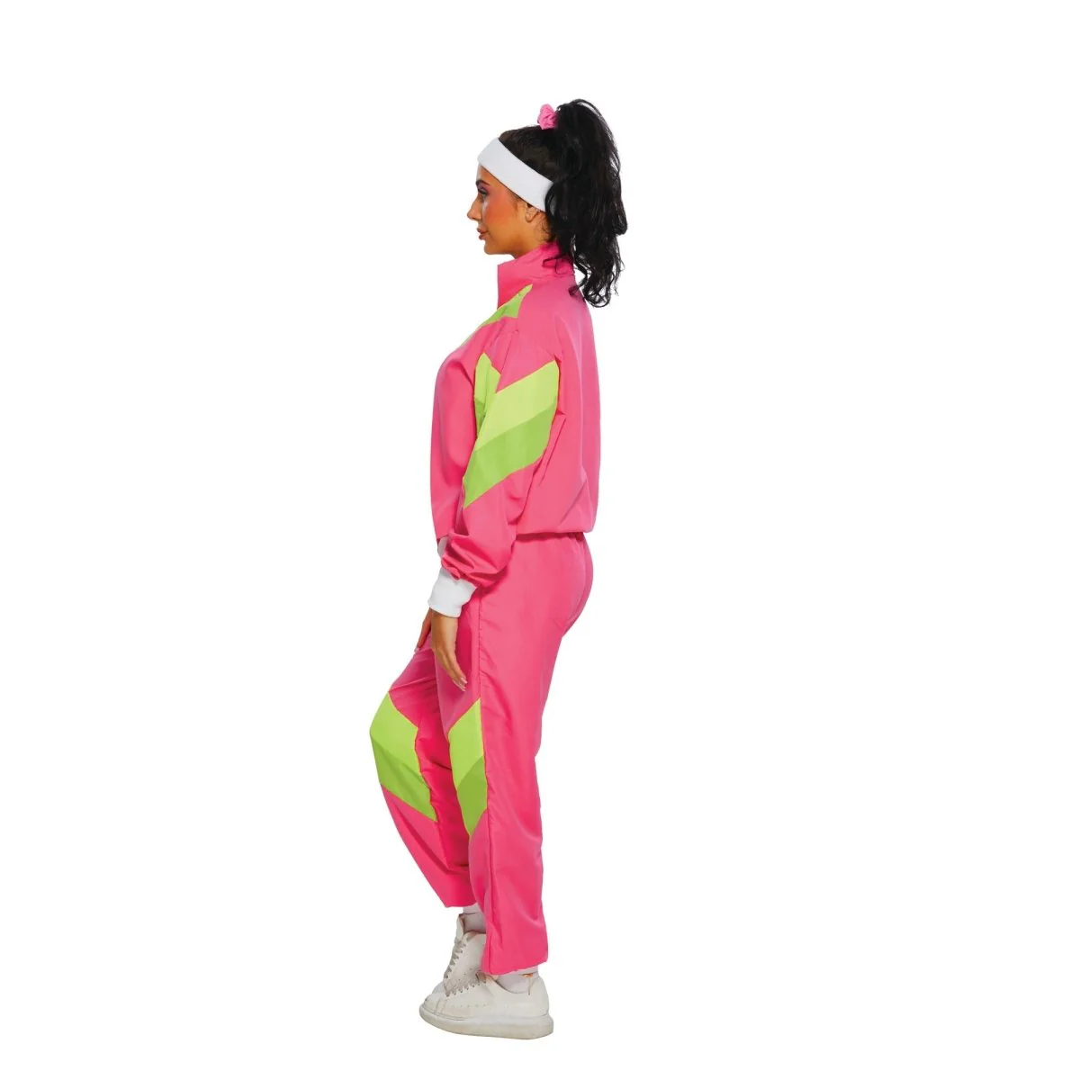 80s Costume for Adults, Hot Pink Vest and Pants - Image 2