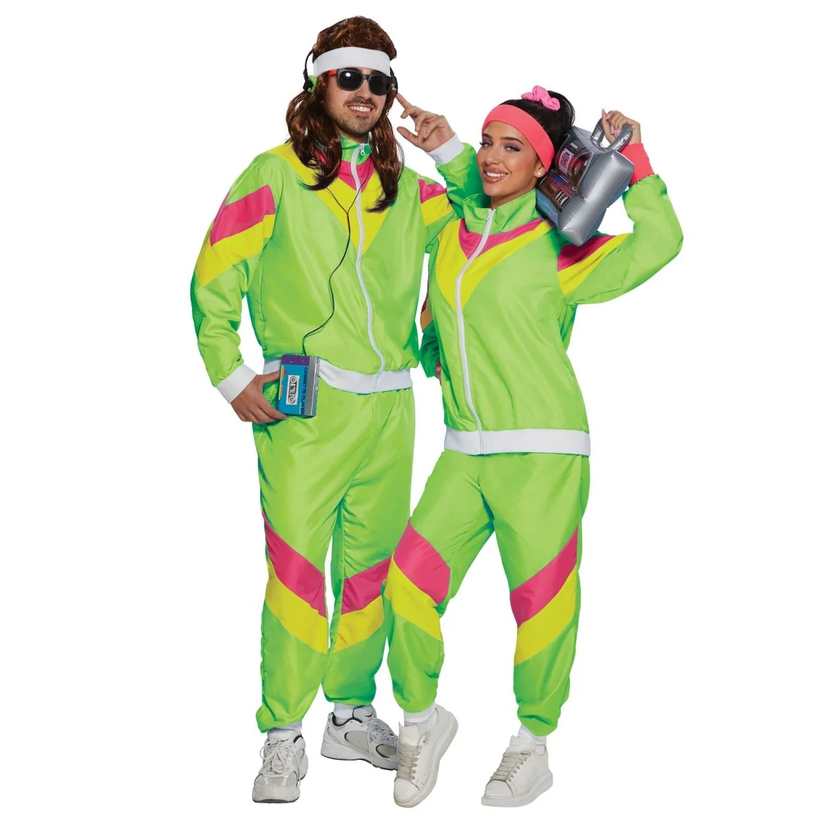 80s Costume for Adults, Lime Green Vest and Pants