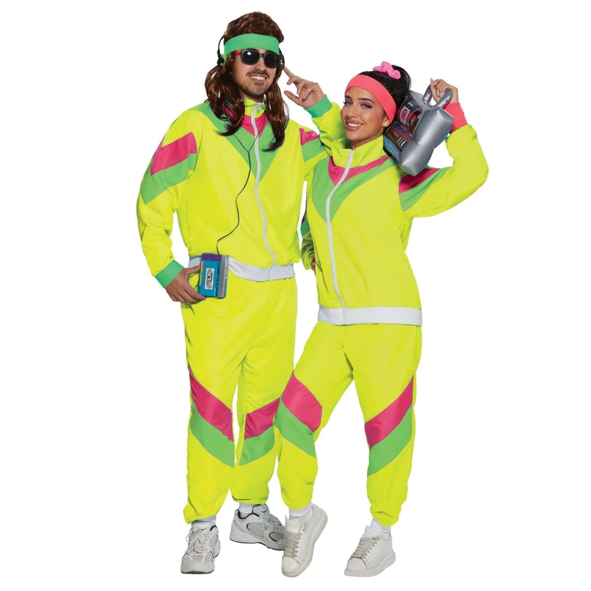 80s Costume for Adults, Yellow Vest and Pants