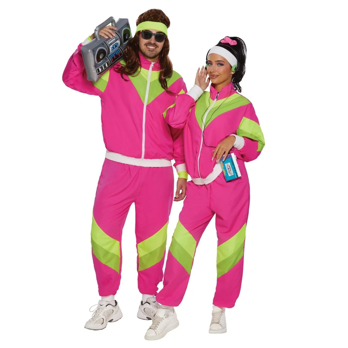 80s Plus Size Costume for Adults, Hot Pink Vest and Pants