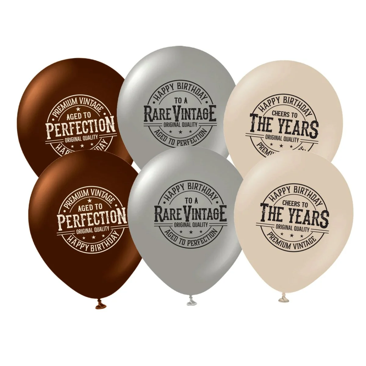Aged to Perfection Birthday Latex Balloons, 12 Inches, 6 Count