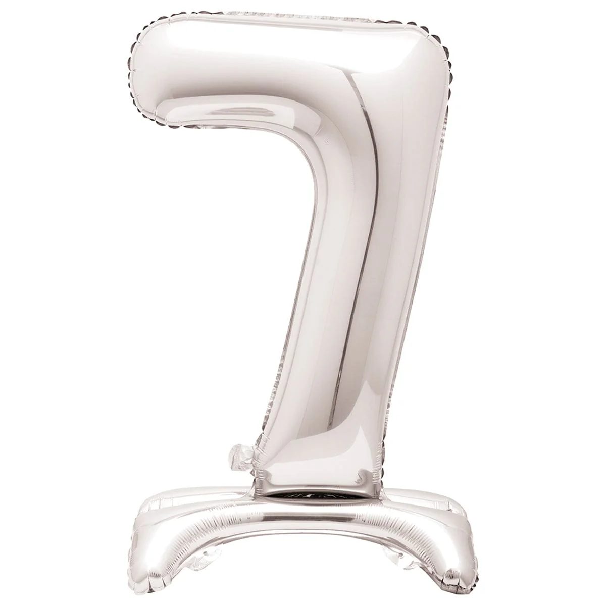 Air-filled Standing Silver Number 7 Foil Balloon, 34 inches