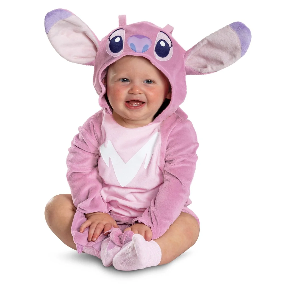 Angel Classic Costume for Toddlers, Disney, Pink Jumpsuit with Headpiece
