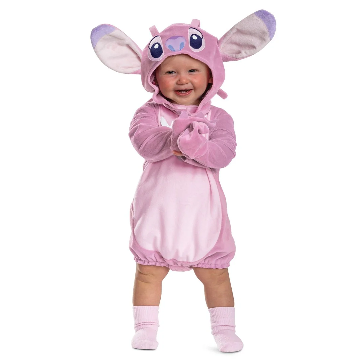 Angel Classic Costume for Toddlers, Disney, Pink Jumpsuit with Headpiece - Image 2
