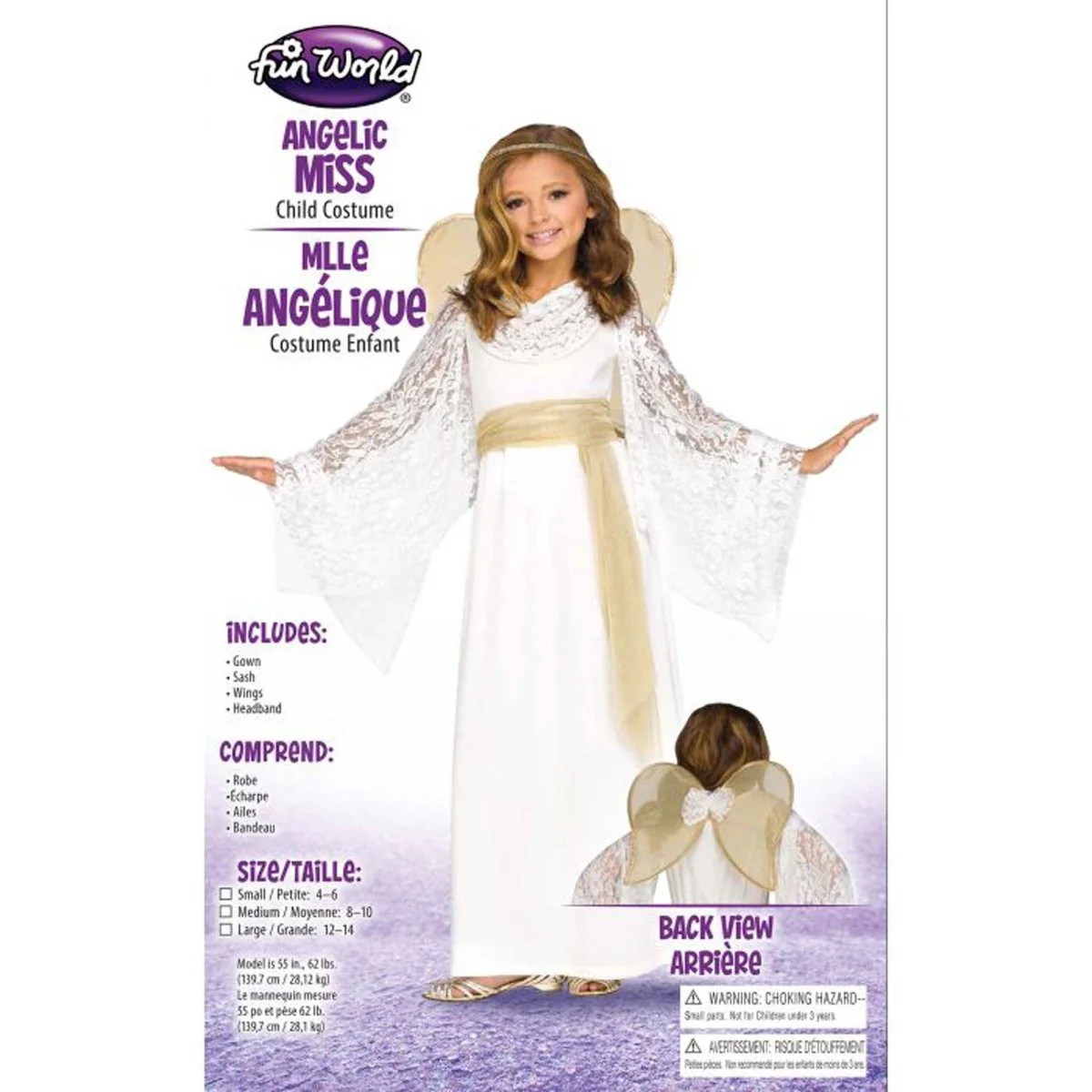 Angelic Miss Costume for Kids, White Dress - Image 3