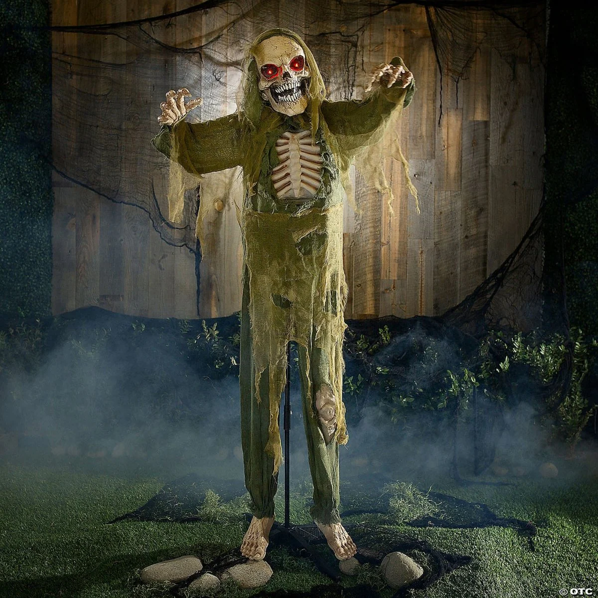 Animated Standing Green Skeleton Reaper, 64 Inches, 1 Count - Image 2