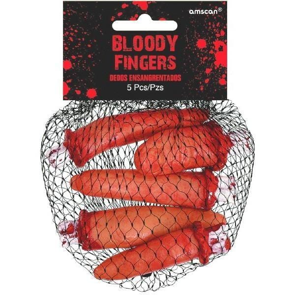 Plastic bloody fingers, 5 per package