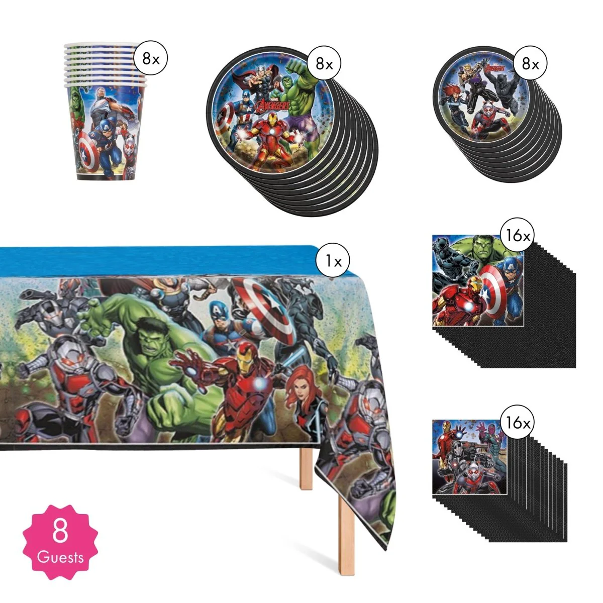 Avengers Basic Tableware Party Kit, 8 Guests - Image 2