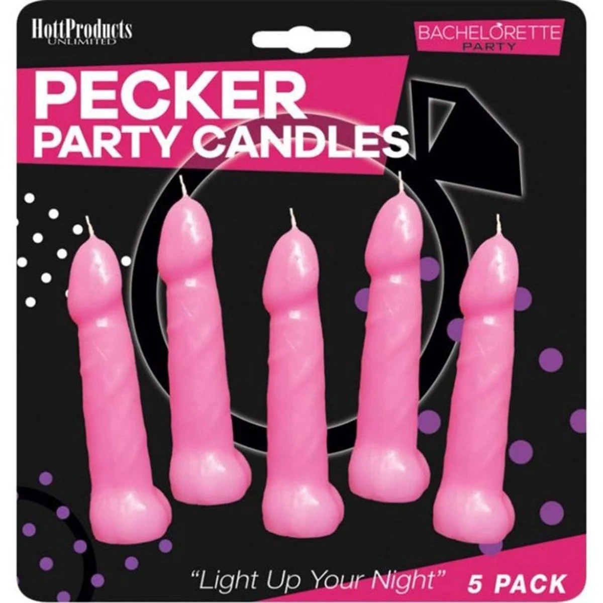 Bachelorette Party Pink Pecker Candles Set, 5 Count - Image 2