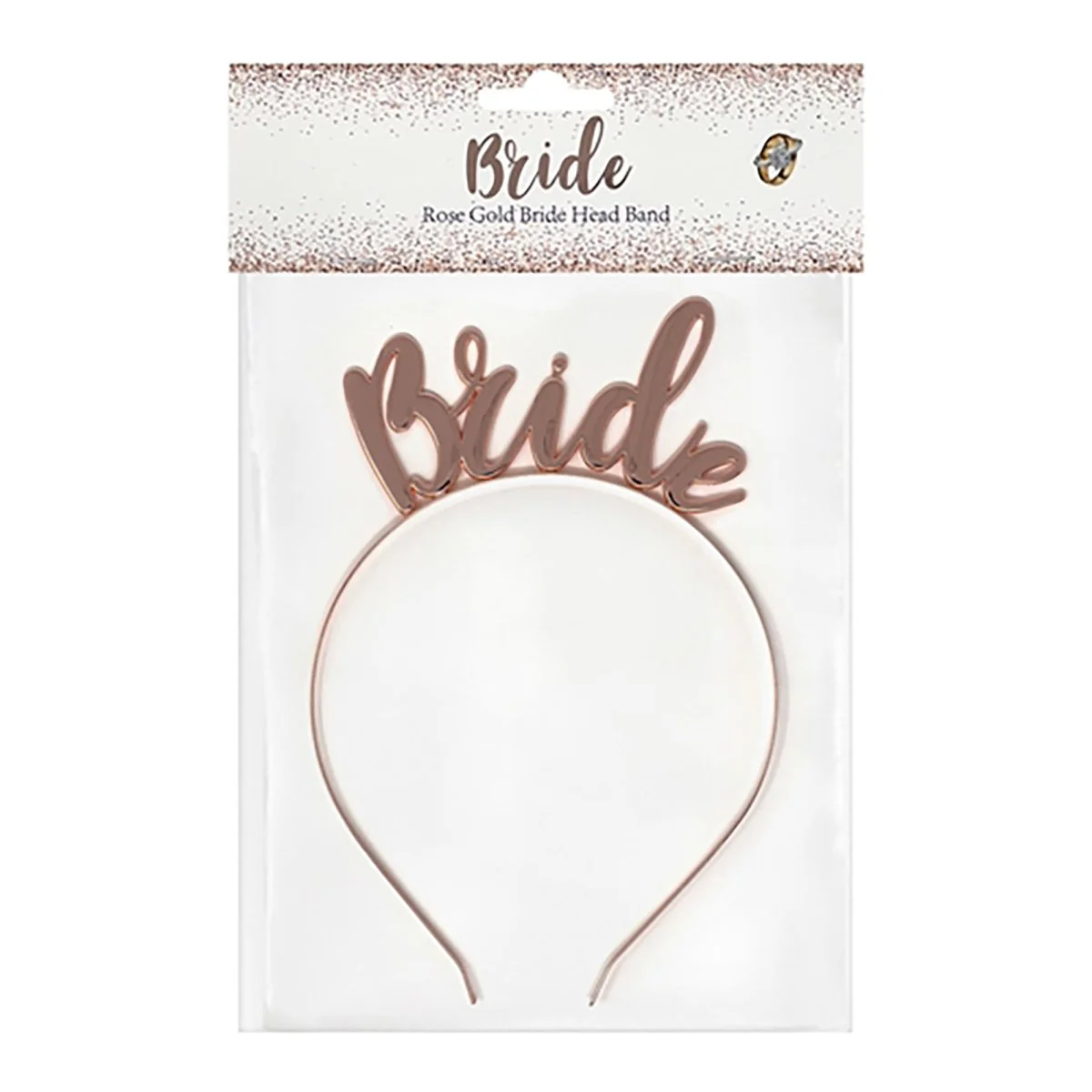 Bachelotette Party Rose Gold Bride Headband, 1 Count