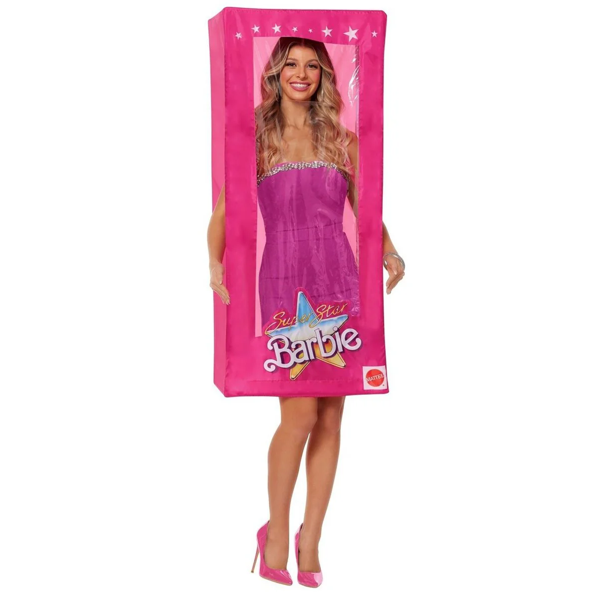 Barbie In A Box Costume for Adults, Pink Box