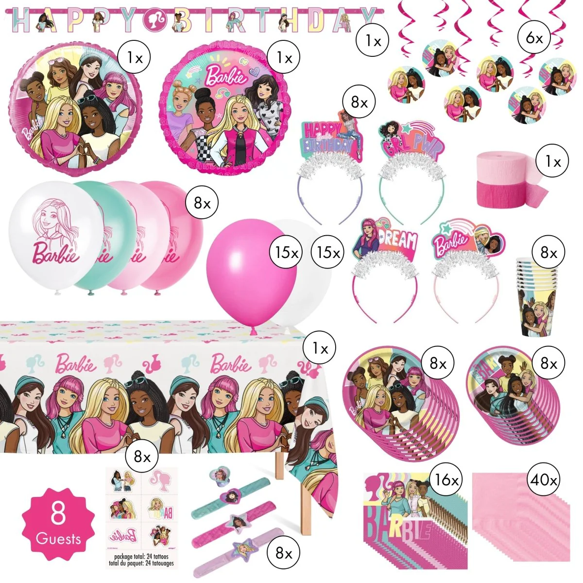 Barbie Dream Together Ultimate Birthday Party Supplies Kit, 8 Guests - Image 2