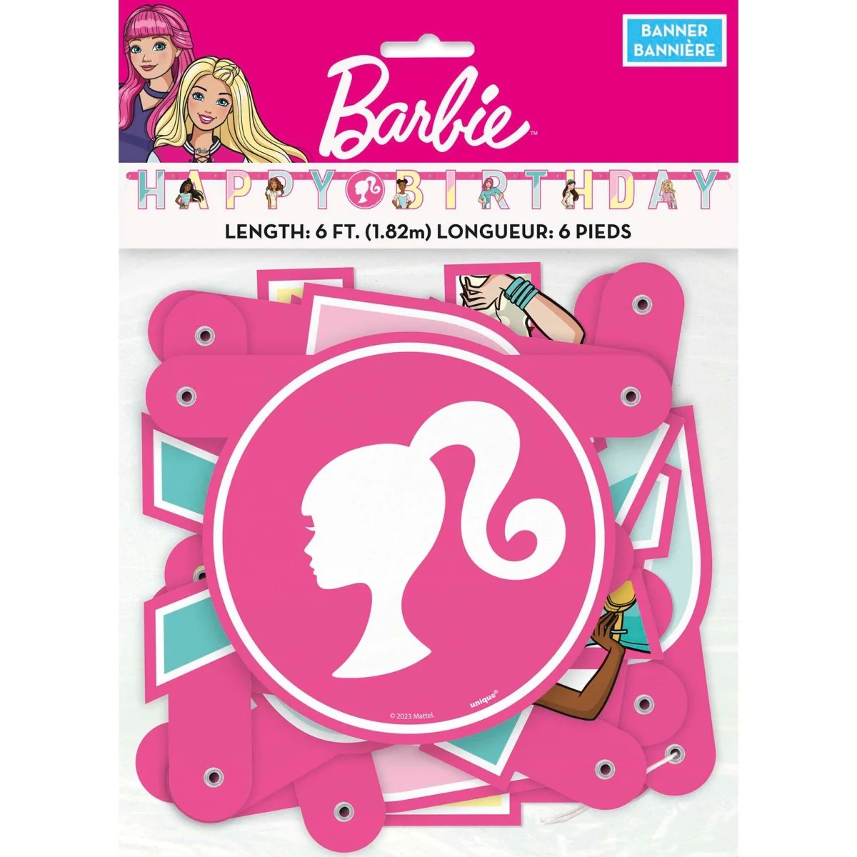 Barbie Happy Birthday Jointed Letter Paper Banner, 1 Count - Image 2
