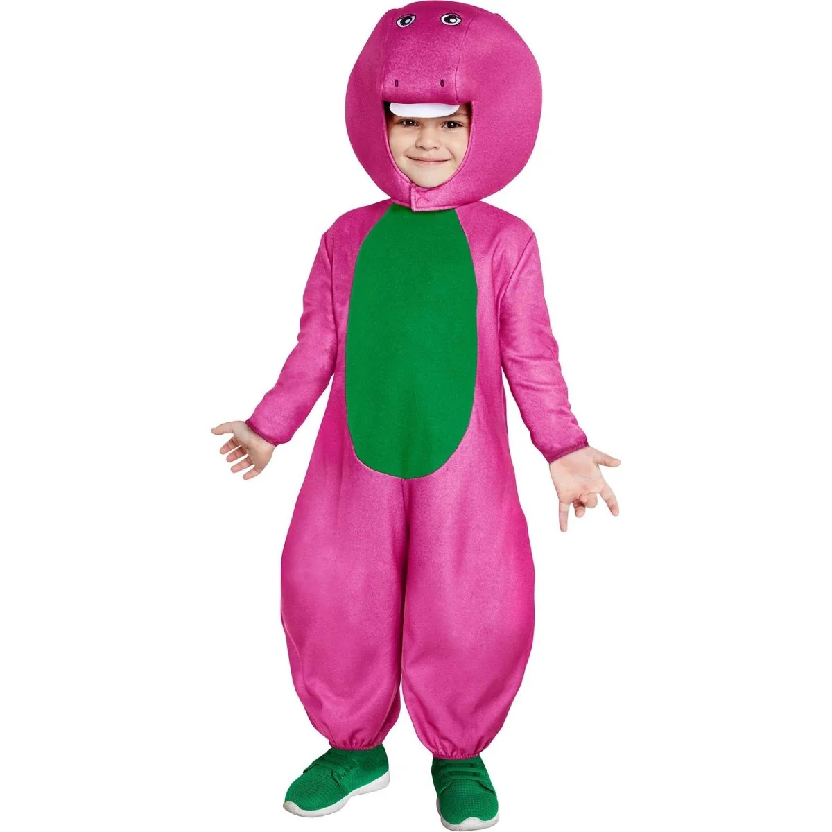 Barney the Dinosaur Costume for Toddlers, Purple and Green Jumpsuit