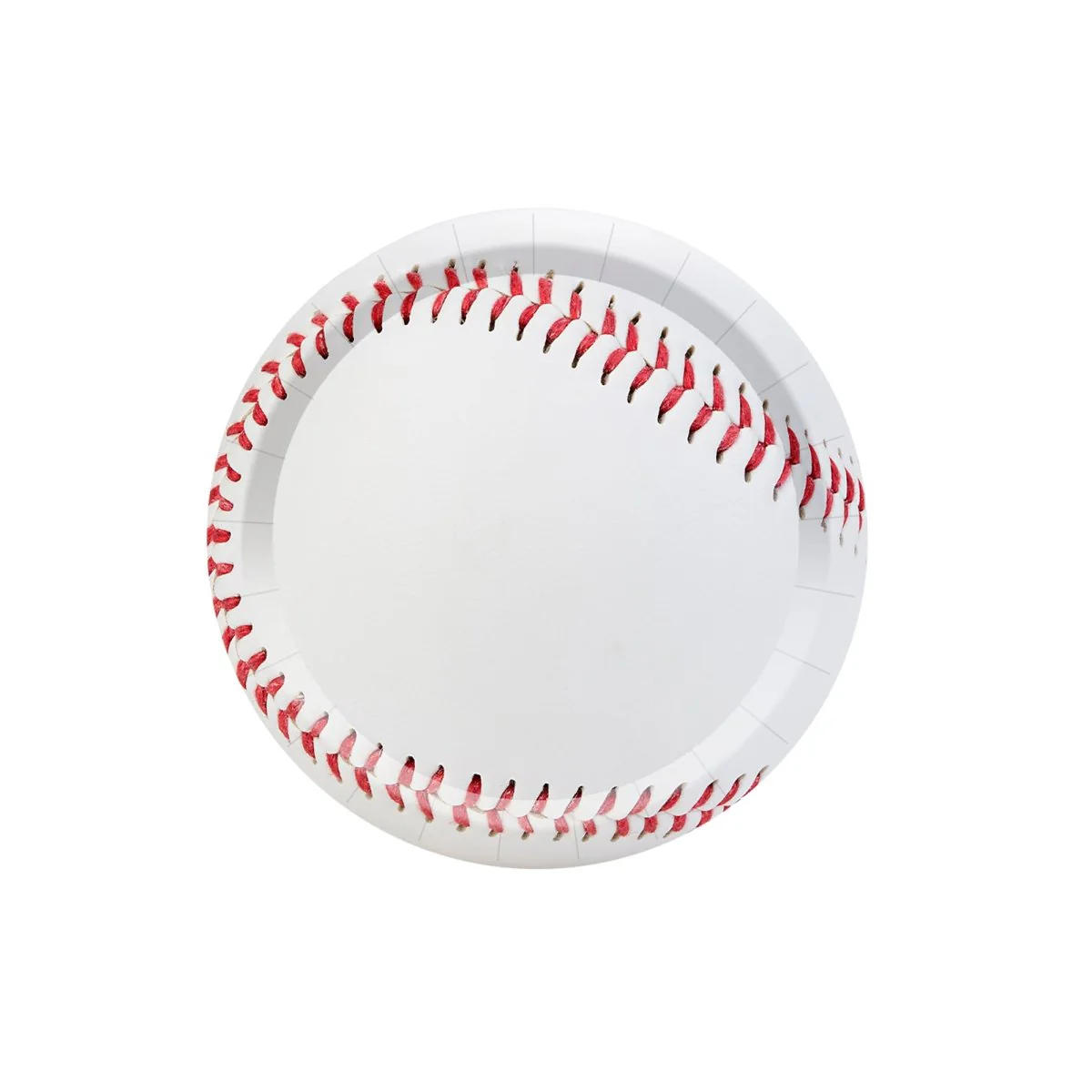 Baseball Small Round Dessert Paper Plates, 7 Inches, 8 Count