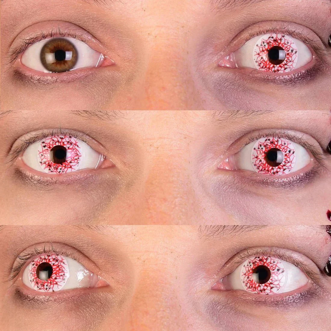 PRIMAL® Berserker I - White and Red Coloured Contact Lenses, 3 months usage - Image 5