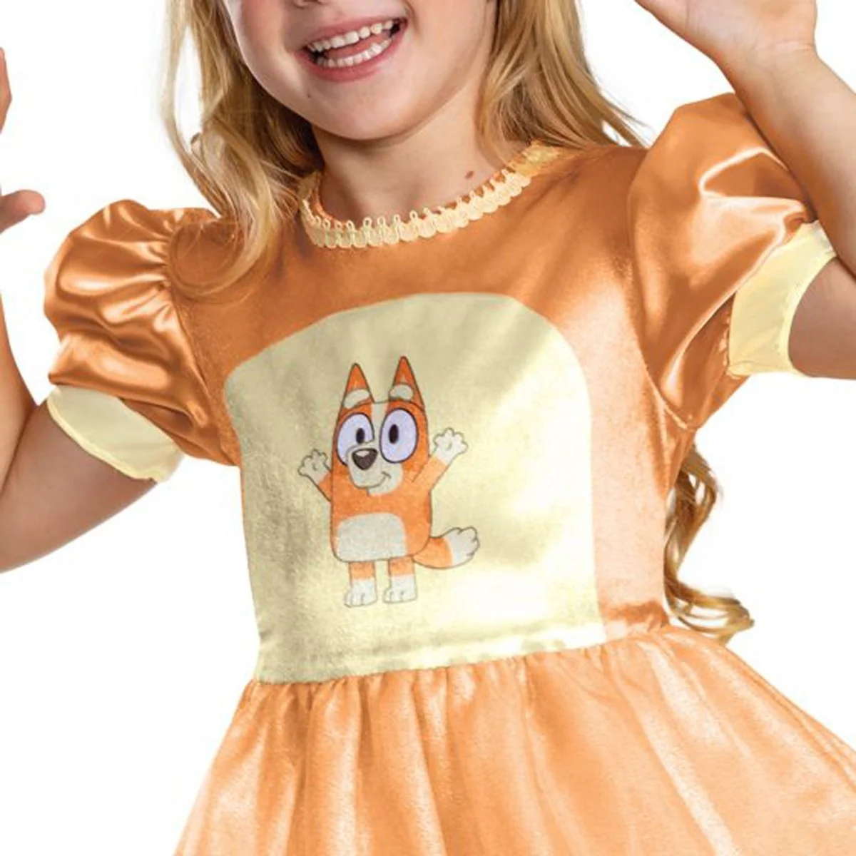 Bluey Bingo Classic Dress Costume for Toddlers, Gold and Orange Dress - Image 3