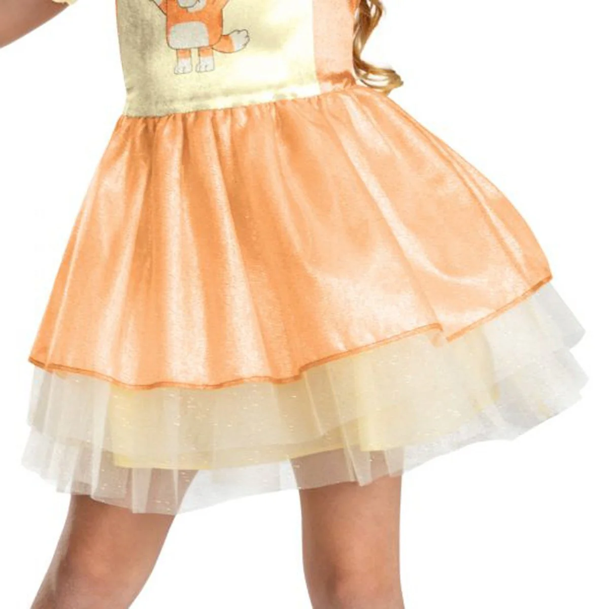 Bluey Bingo Classic Dress Costume for Toddlers, Gold and Orange Dress - Image 5