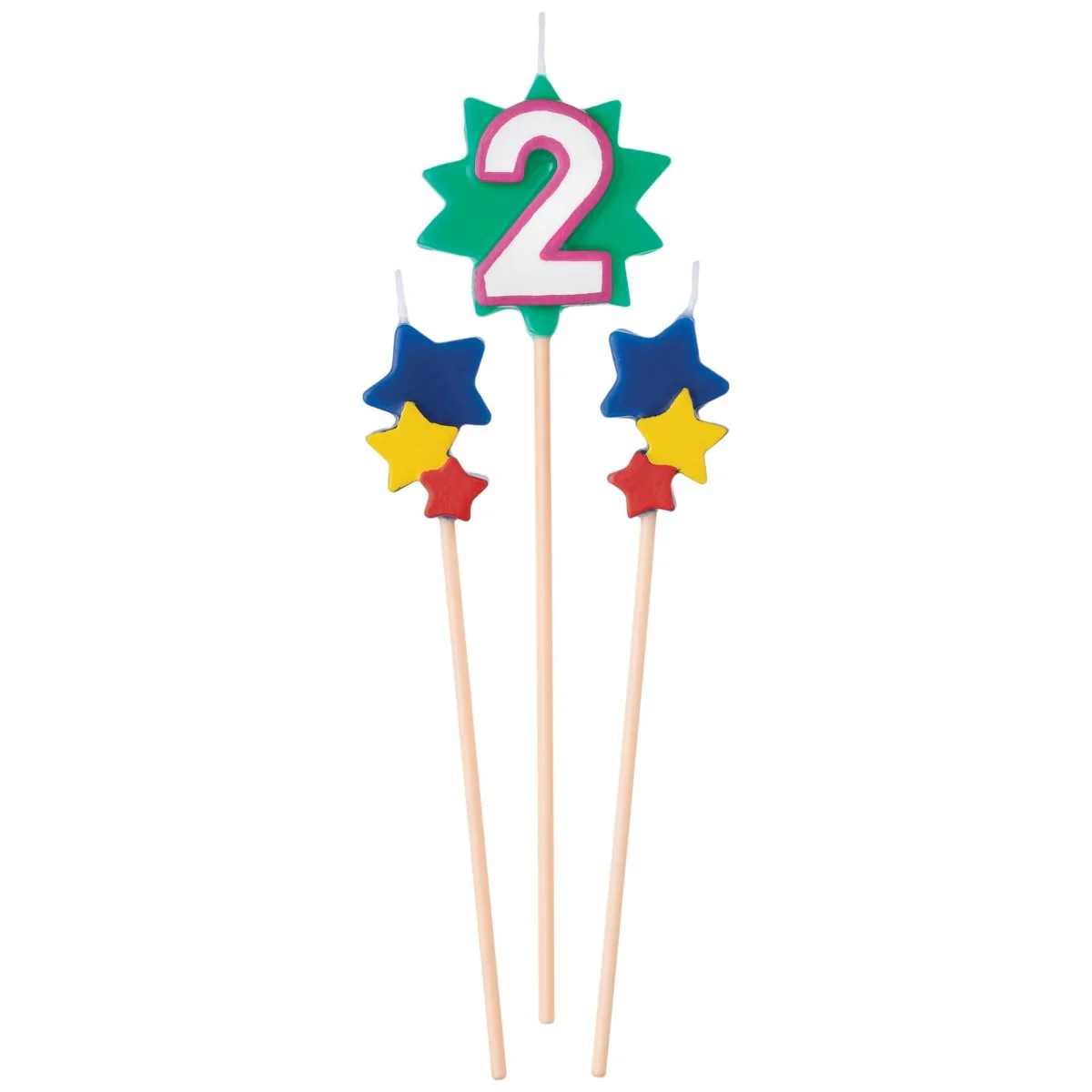 Birthday Cake Pick Candles #2, 5 1/2-7 Inches, 3 Count