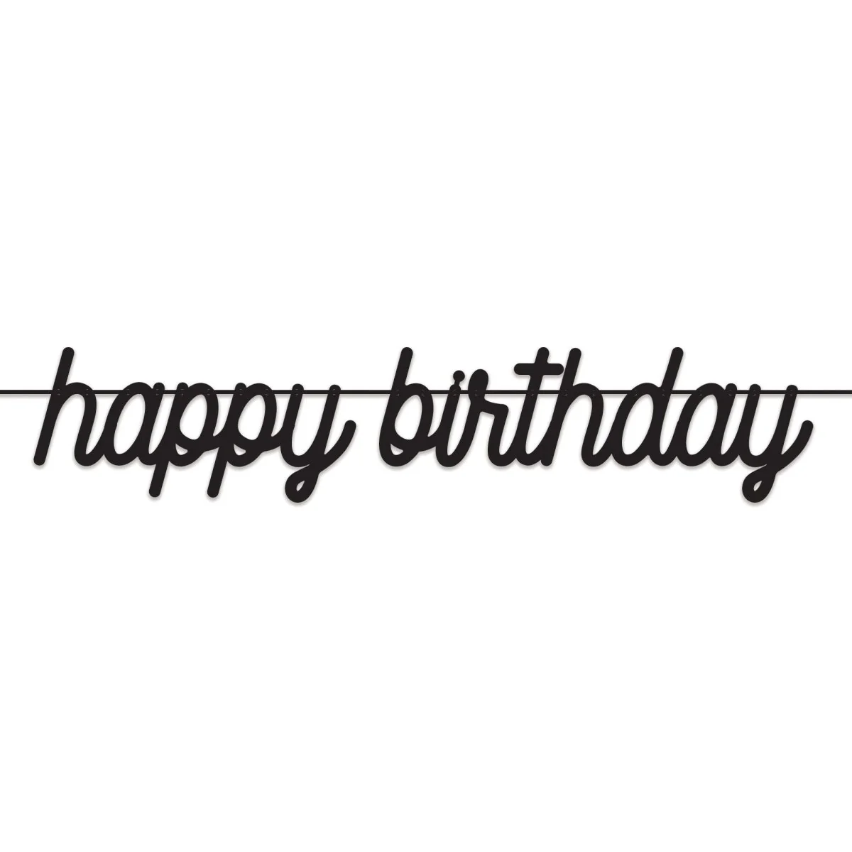 Birthday Chic Black 'Happy Birthday' Letter Banner, 1 Count
