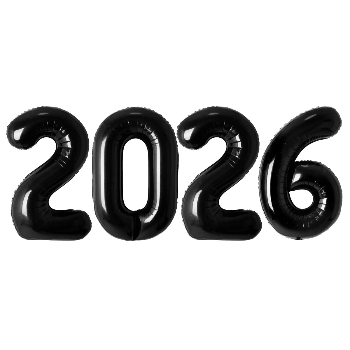 Black 2026 New Year Foil Balloons Kit, 34 Inches