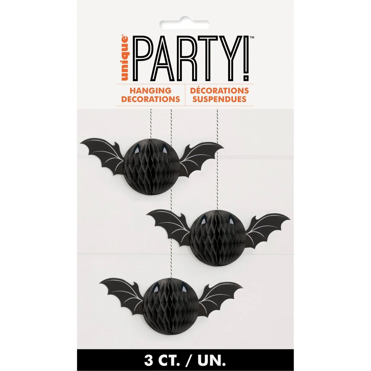 Black Bat Hanging Decorations, 3 Count - Image 2
