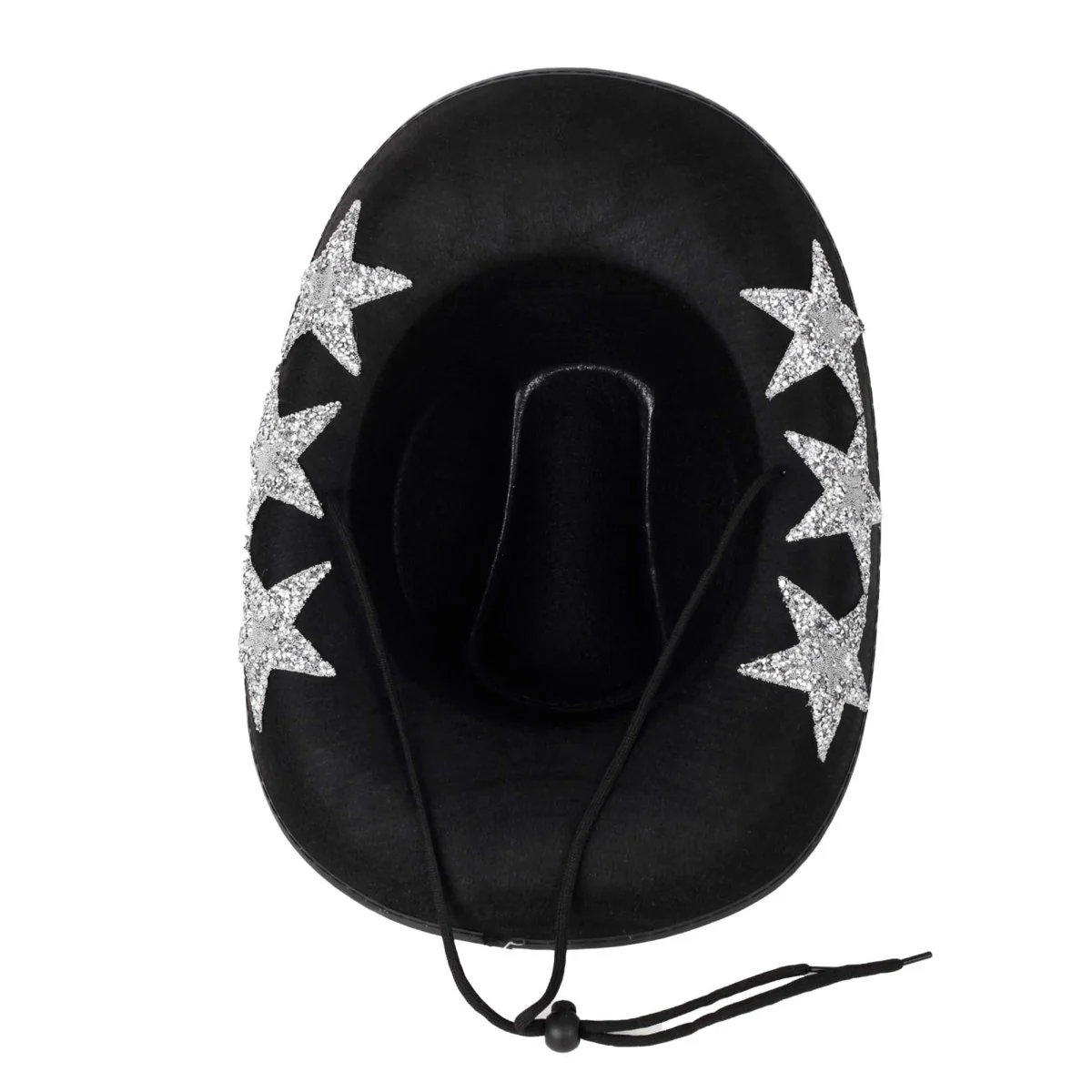 Black Cowgirl Hat with Stars for Adults - Image 3