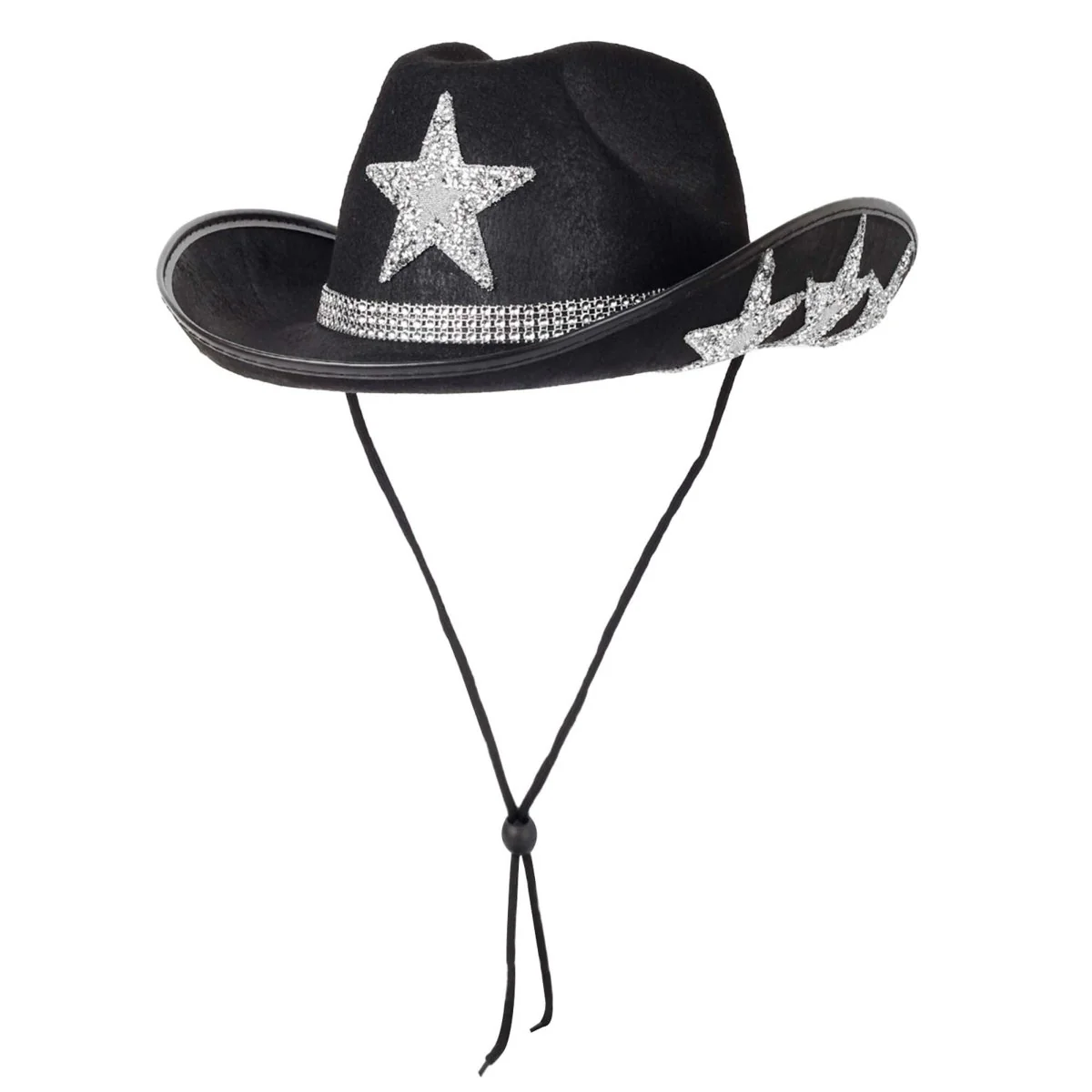 Black Cowgirl Hat with Stars for Adults - Image 5