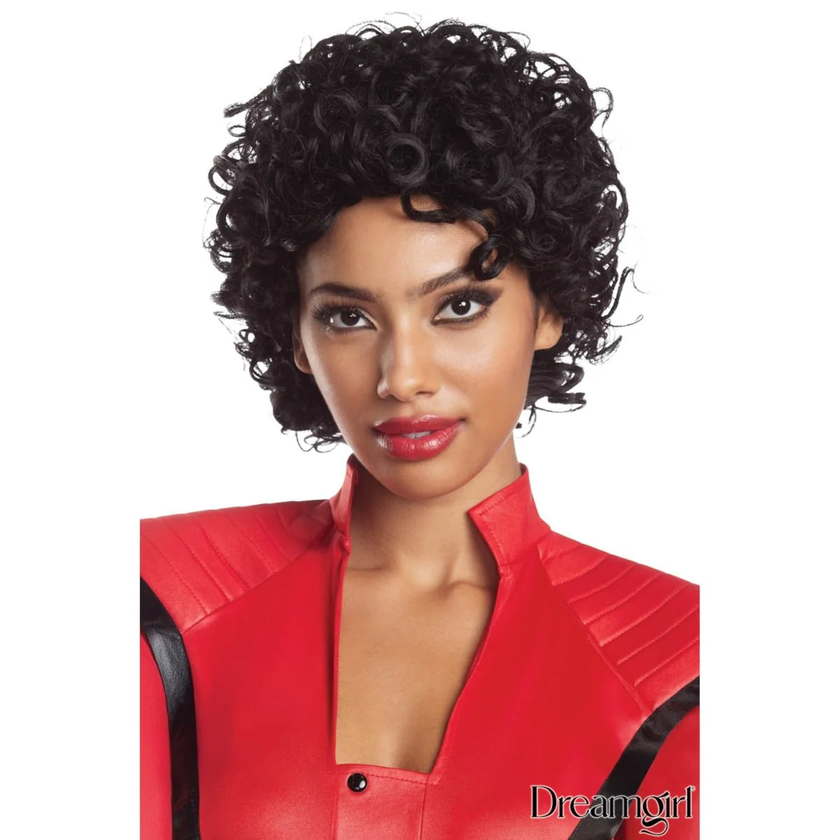 Black Curly Mullet Wig for Adults