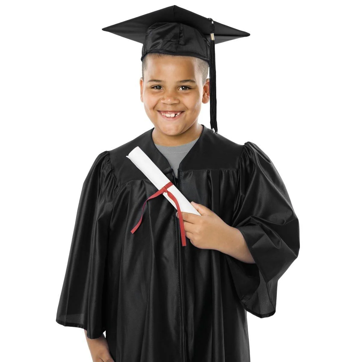 Black Graduation Gown with Hat for Kids - Image 3