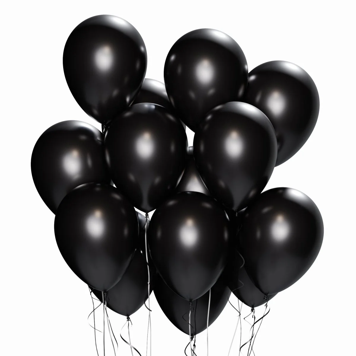 Black Latex Balloon 12 Inches, Pearl Collection, 72 Count