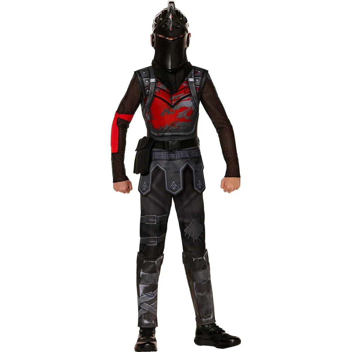 Fortnite Black Knight Costume for Kids, Black and Red Jumpsuit