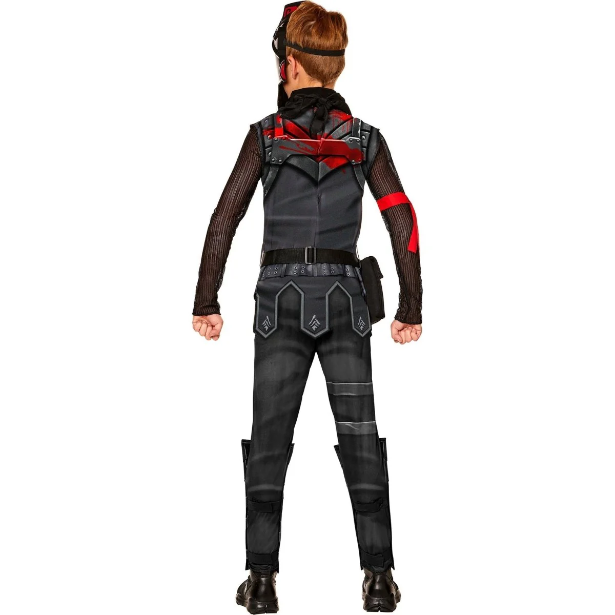 Fortnite Black Knight Costume for Kids, Black and Red Jumpsuit - Image 2