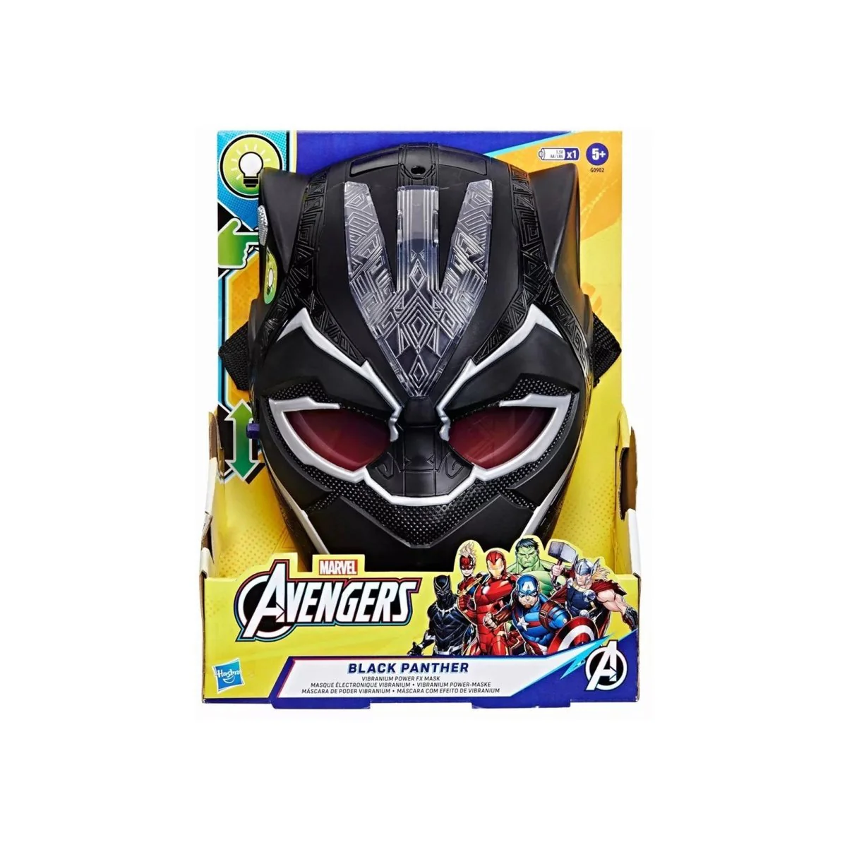Black Panther Light-Up Vibranium Mask, Avengers, 1 Count - Image 3