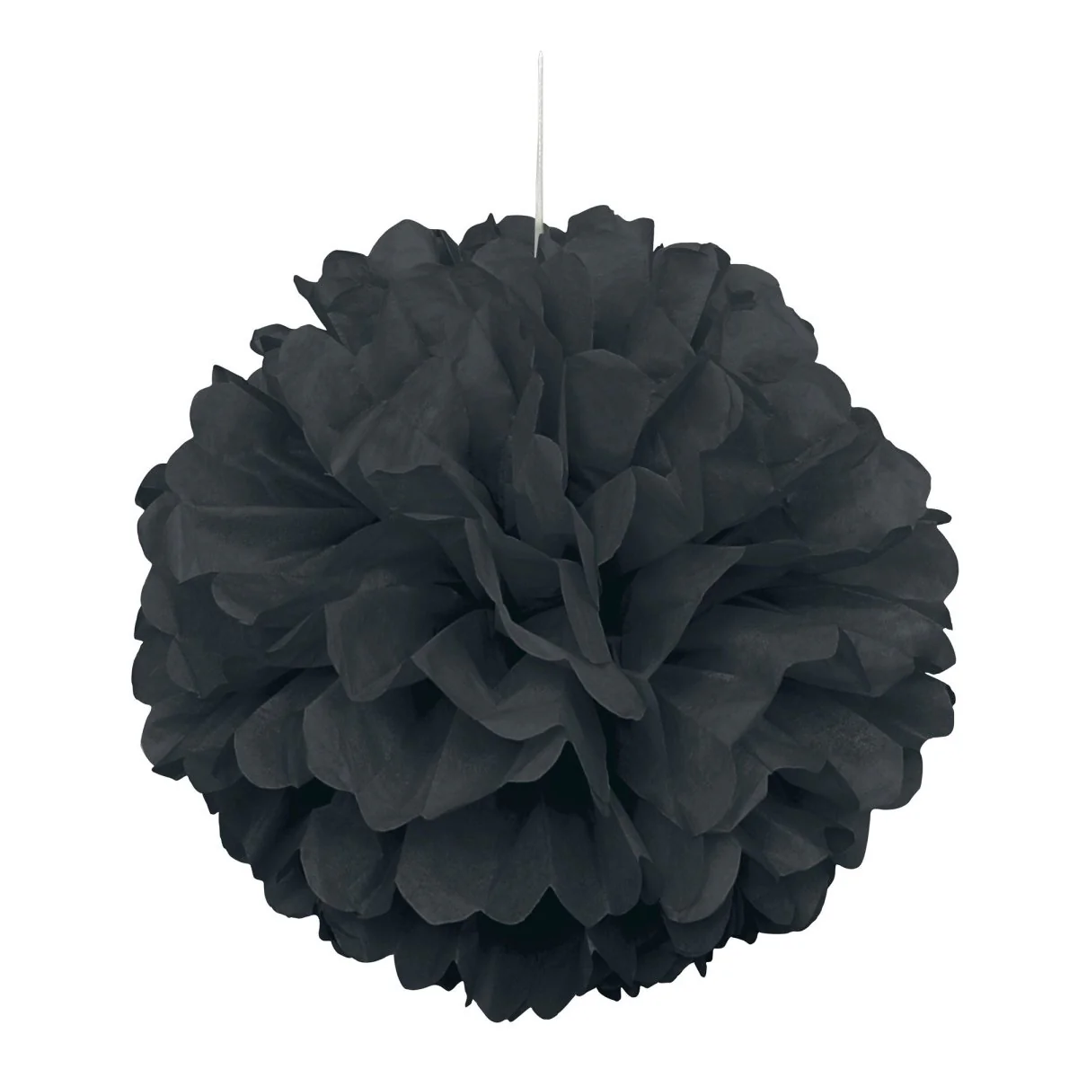 Black Puff Hanging Decoration, 16 Inches, 1 Count