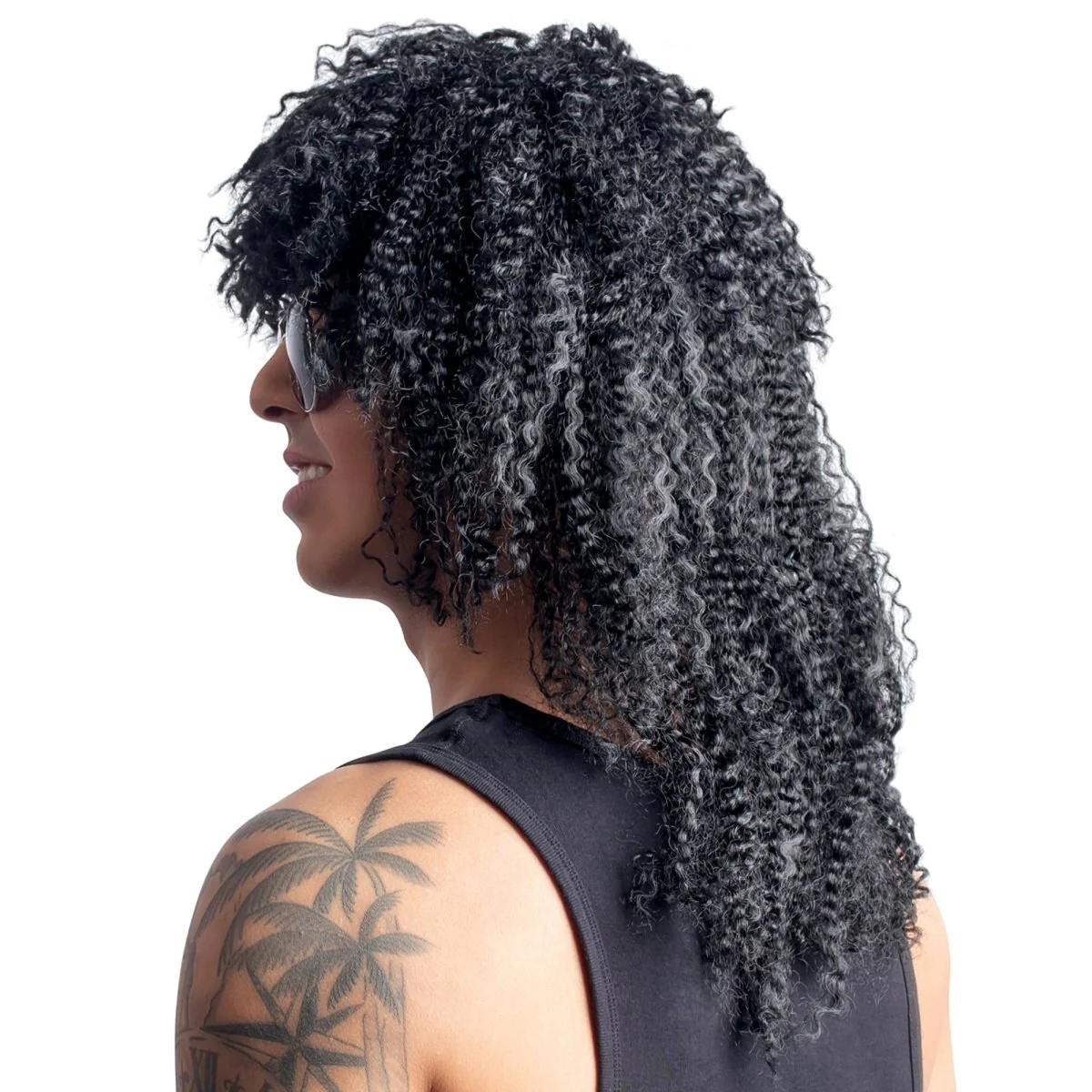 Black Rocker Wig for Adults - Image 2