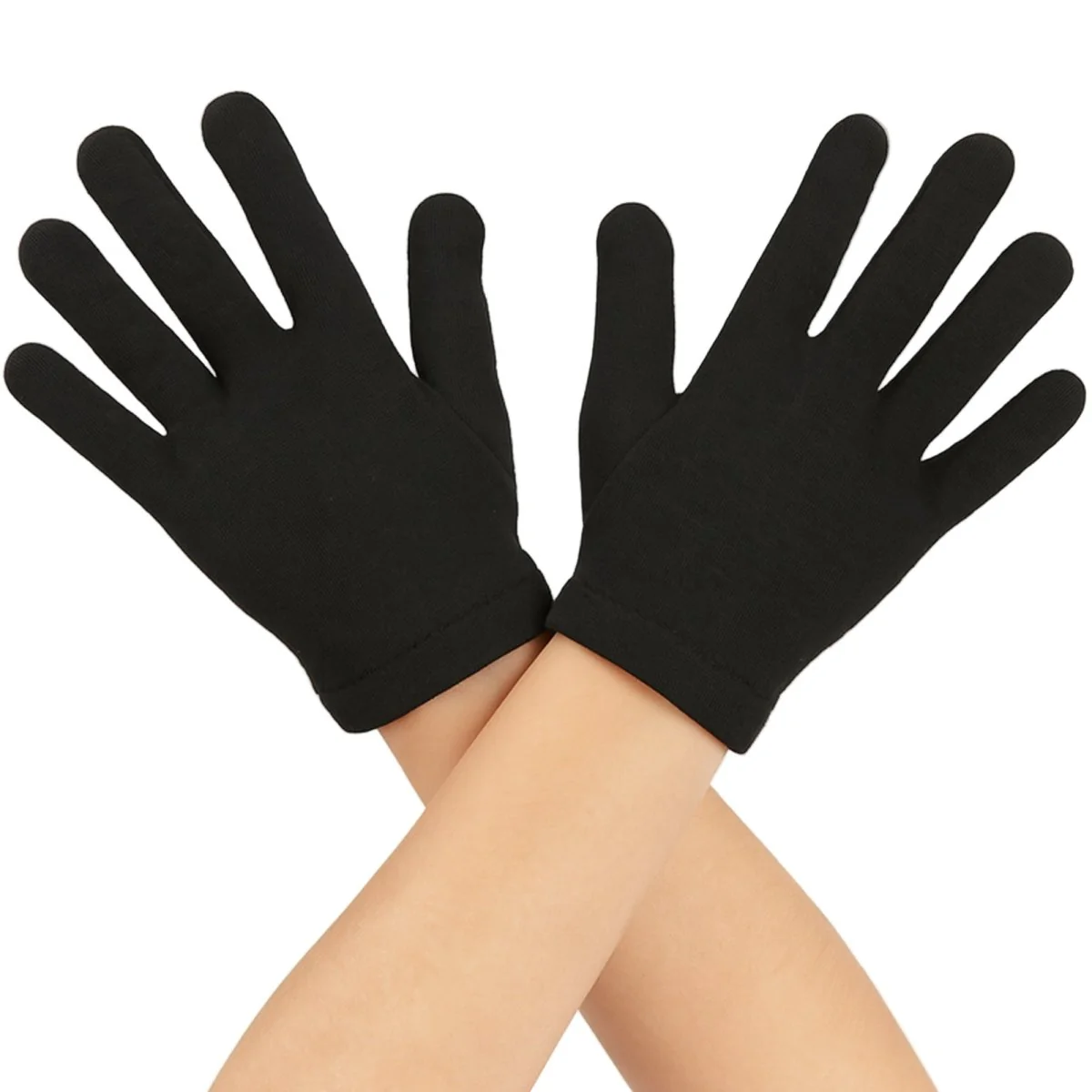 Black Short Polyester Gloves for Kids
