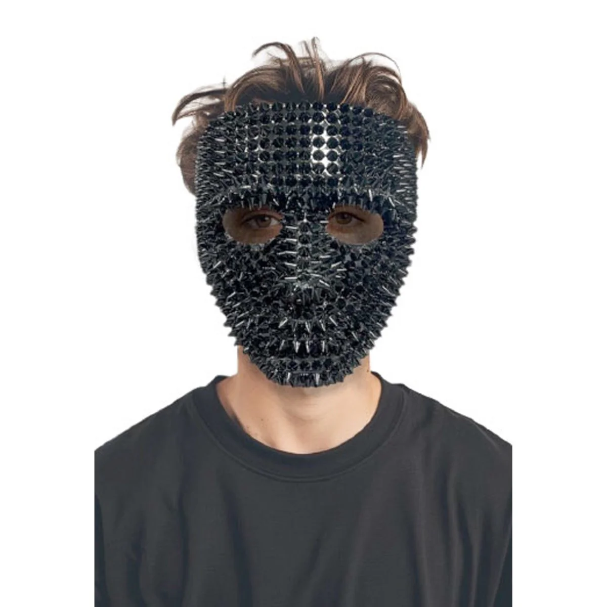 Black Spiked Blank Mask for Adults