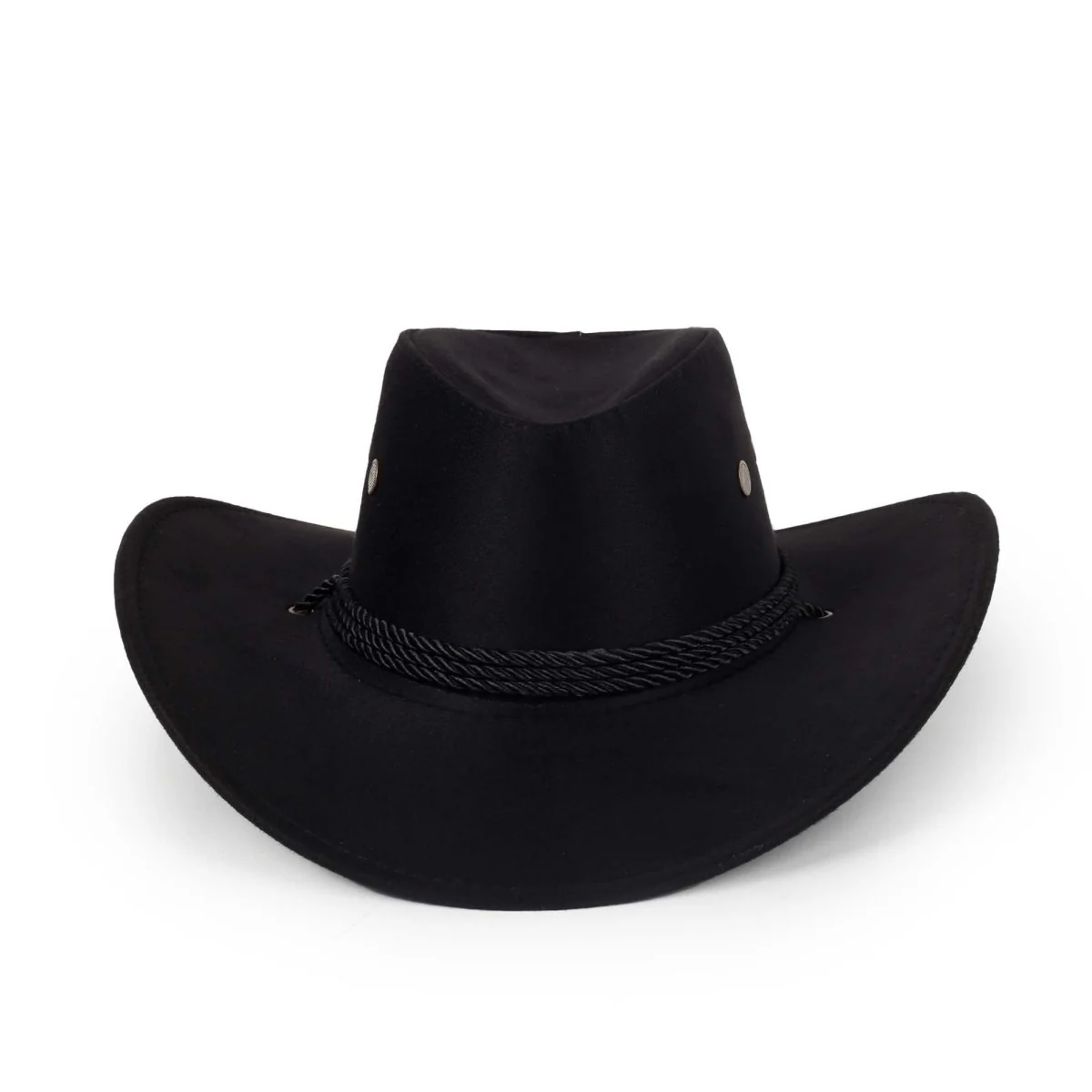 Black Suede Cowboy Hat for Adults