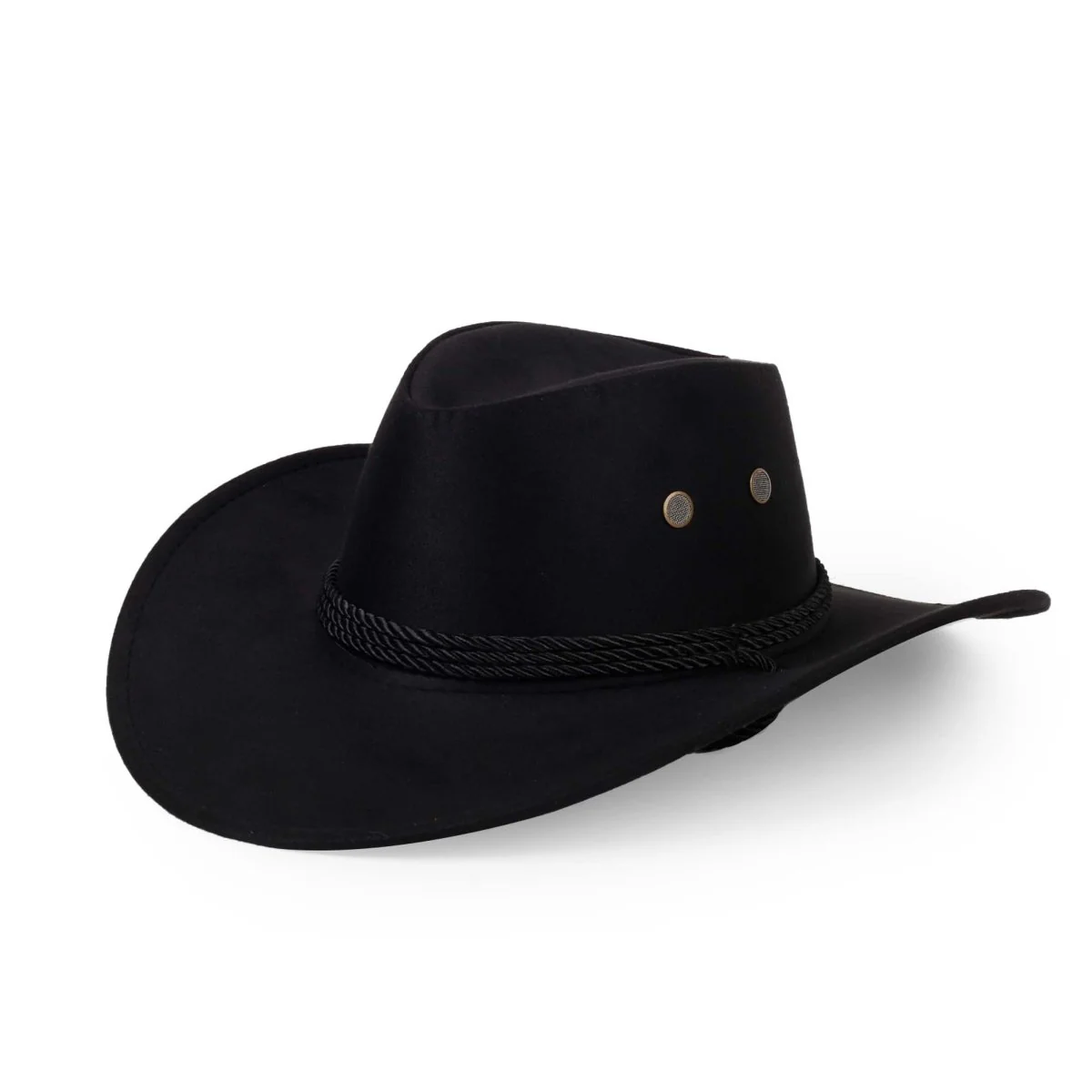 Black Suede Cowboy Hat for Adults - Image 3