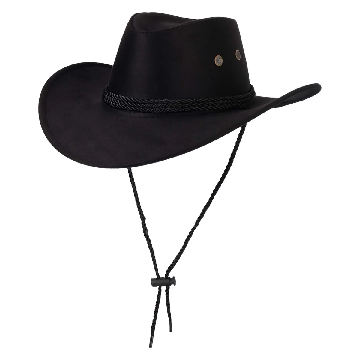 Black Suede Cowboy Hat for Adults - Image 5