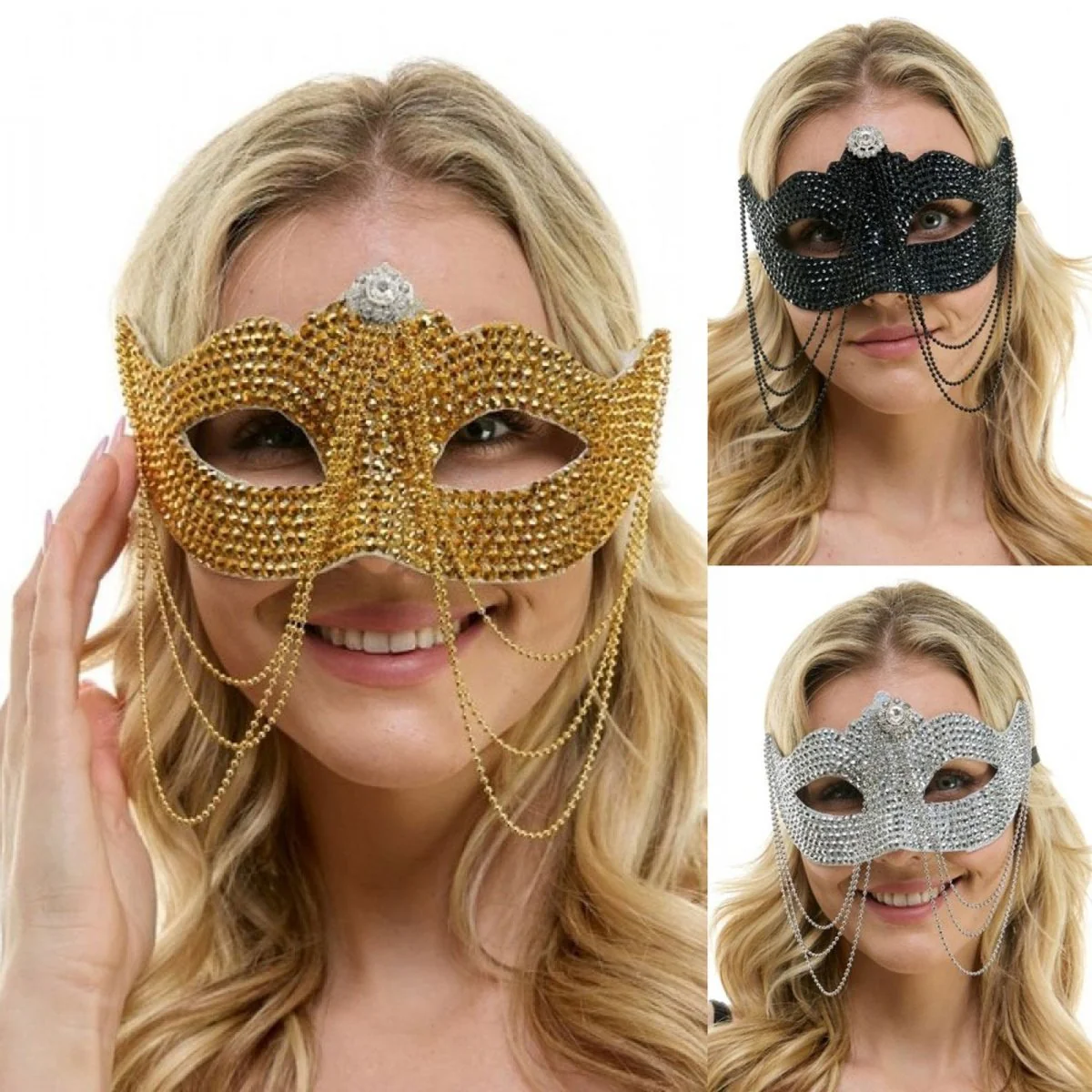 Venetian Mask with Chain, Assortment, 1 Count