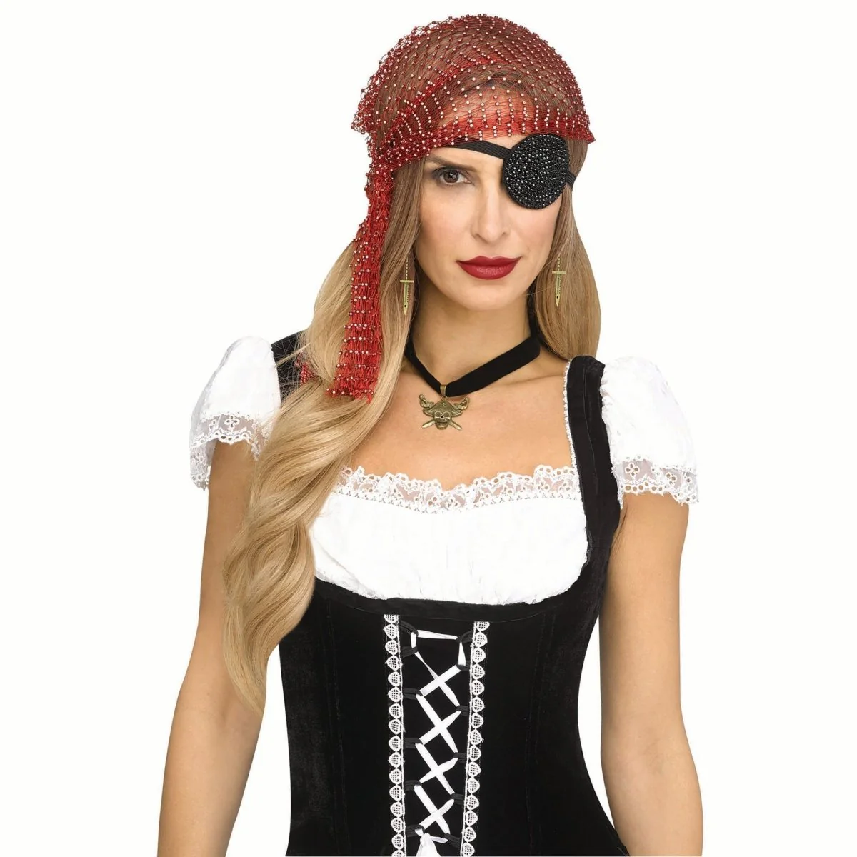Burgundy Bling Pirate Accessory Kit for Adults