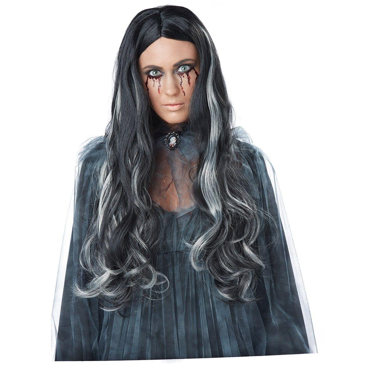 Black & gray bloody mary wig for women