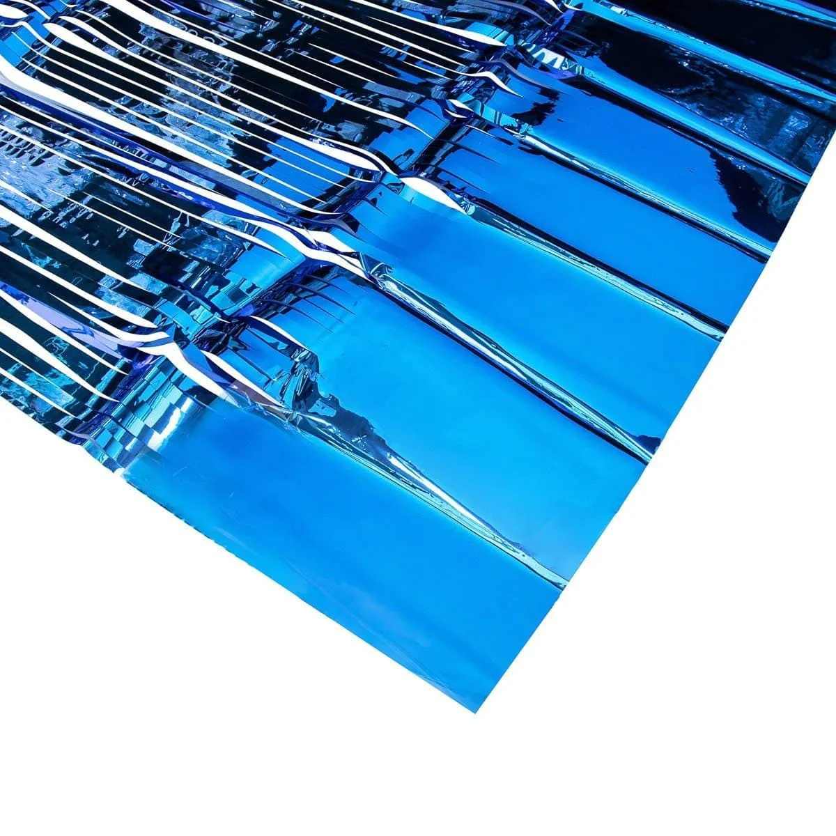 Blue Foil Fringe Curtain - Image 2